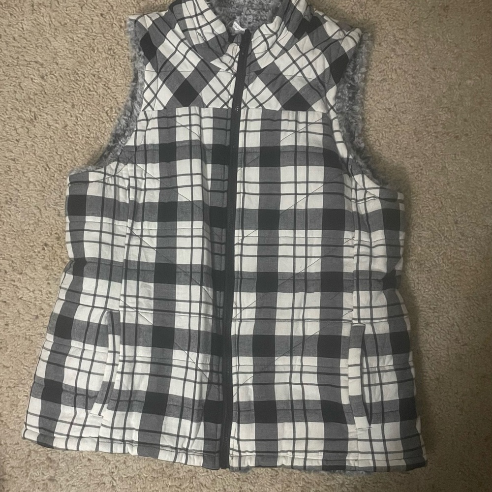 Maurice’s plaid Sherpa lined vest